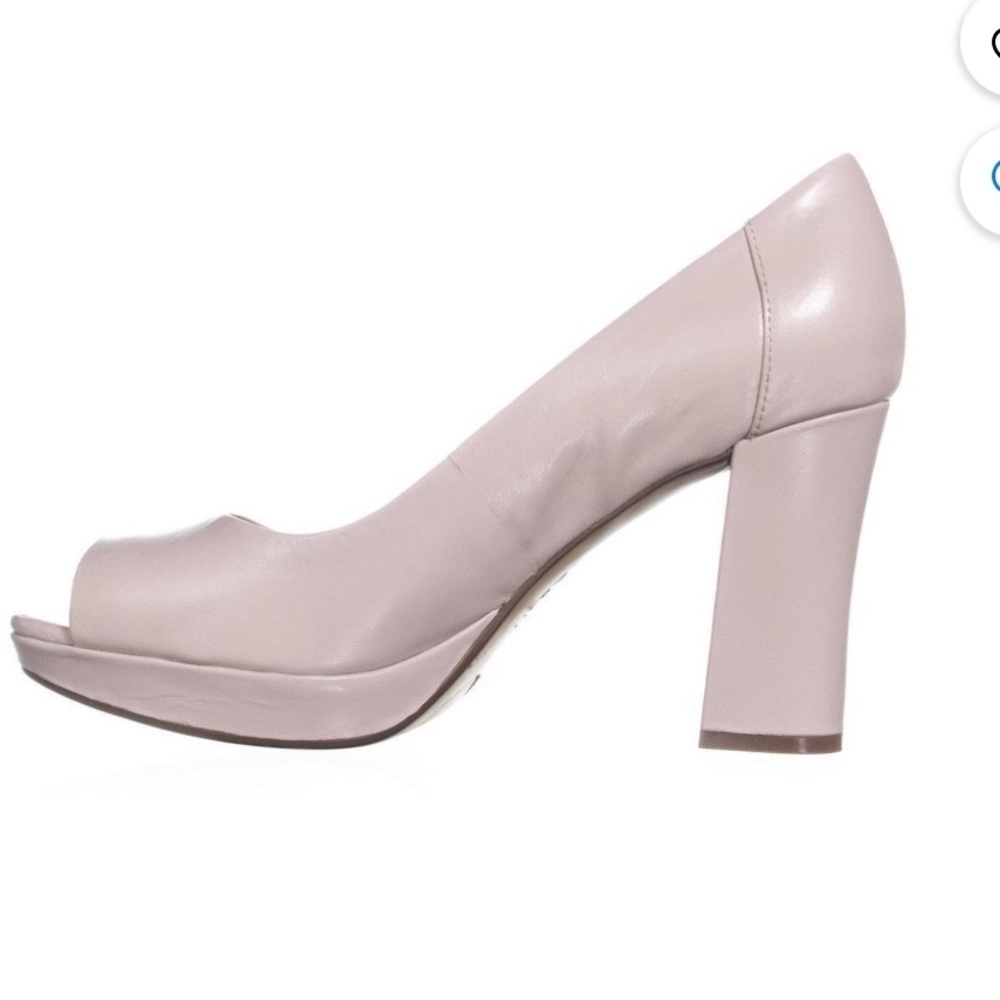 NATURALIZER Womens Nude Arch Support Amie Peep Toe Block Heel Slip On Pumps 9M‍‍ - Picture 11 of 13